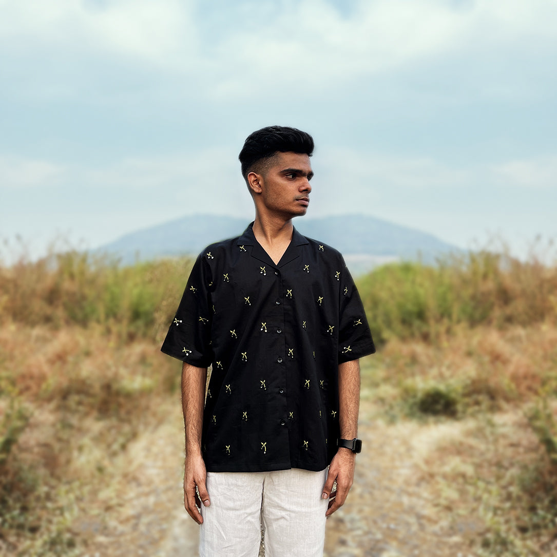 MIDNIGHT CHERRIES - Mirrorwork Shirt